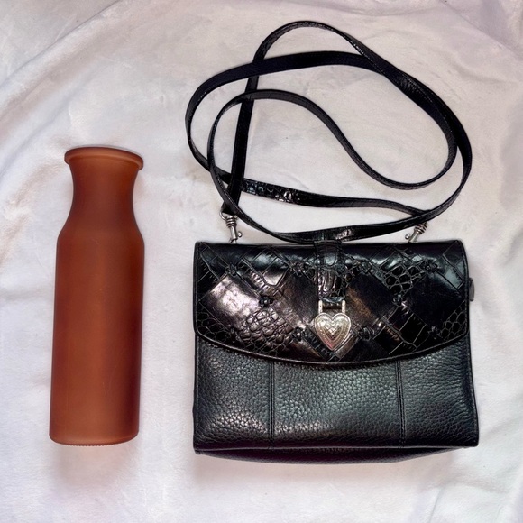 Brighton Black Croc-Embossed Crossbody Bag with Lots of CC Slots - Picture 1 of 8